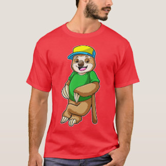 Sloth at Baseball with Baseball bat 2 T-Shirt