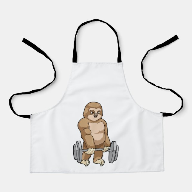 Sloth at Bodybuilding with Barbell Apron (Front)