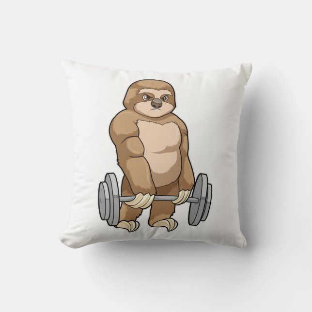 Sloth at Bodybuilding with Barbell Cushion (Front)
