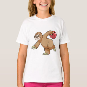 Sloth at Bowling with Bowling ball T-Shirt