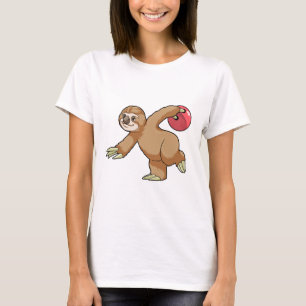 Sloth at Bowling with Bowling ball T-Shirt