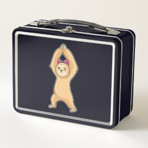 Sloth at Fitness Sports Metal Lunch Box