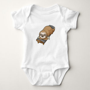 Sloth at Sleeping with Skateboard Baby Bodysuit