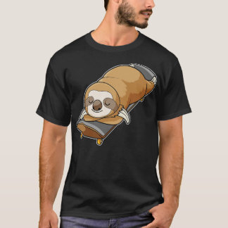 Sloth at Sleeping with Skateboard T-Shirt