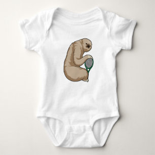 Sloth at Tennis with Tennis racket Baby Bodysuit