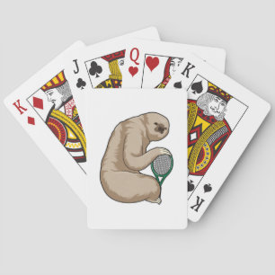 Sloth at Tennis with Tennis racket Playing Cards