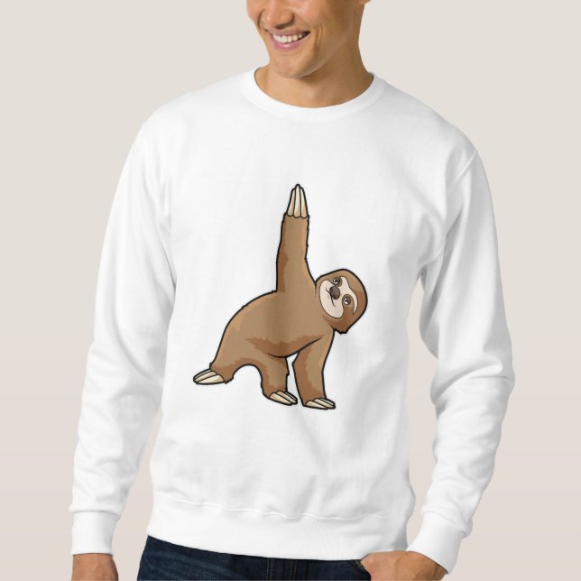 Sloth at Yoga Stretching exercises Legs Sweatshirt (Front)