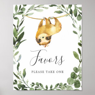 Sloth Baby Shower Favours Sign