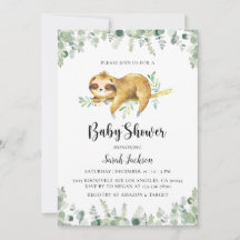 Sloth Baby Shower Invitation