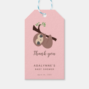 Sloth Baby Shower Thank you Script Cute Simple Gif Gift Tags