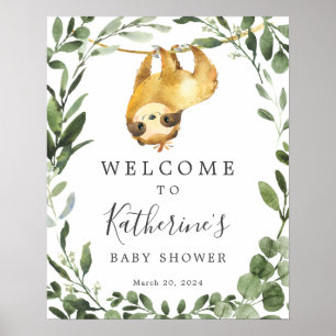 Sloth Baby Shower Welcome Sign