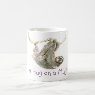 Sloth, baby with mum "A Hug on a Mug" Coffee Mug