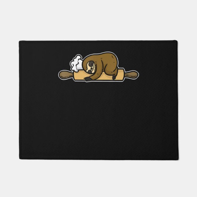 Sloth baker | funny cute chef | cook kitchen gift doormat (Front)