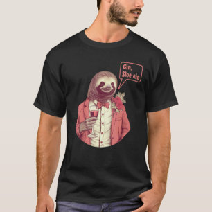 Sloth Bartender Drinking a Cocktail Joke Men and W T-Shirt