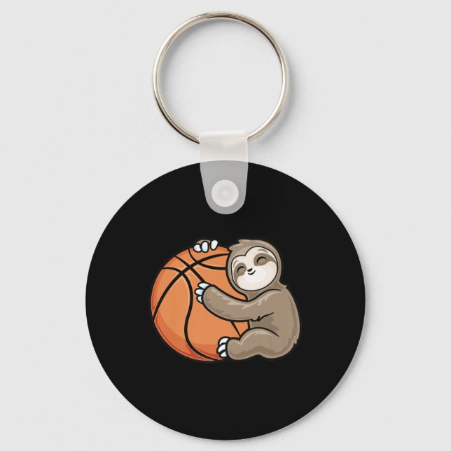 Sloth Basketball Player Sports Animal Lover Key Ring (Front)