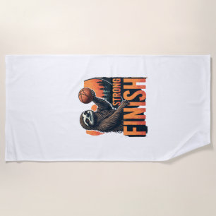 Sloth Basketball Vintage Funny Retro Dunk Shirt 2 Beach Towel