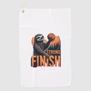 Sloth Basketball Vintage Funny Retro Dunk Shirt 2 Golf Towel