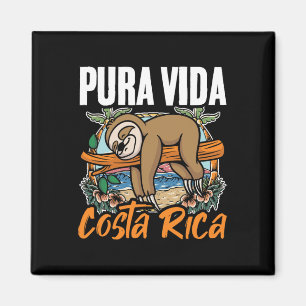 Sloth Beach Vacation Tropical Sloths Pura Vida Cos Magnet