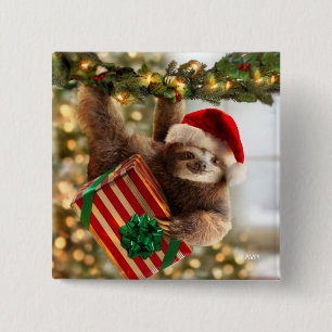 Sloth Bearing Gifts 15 Cm Square Badge