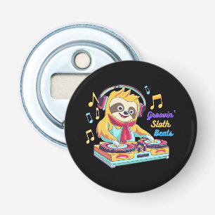  Sloth Beats retro vintage vibrant Bottle Opener