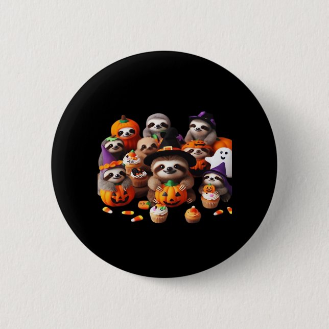 Sloth Beautiful laziness Classic T-Shirt 6 Cm Round Badge (Front)