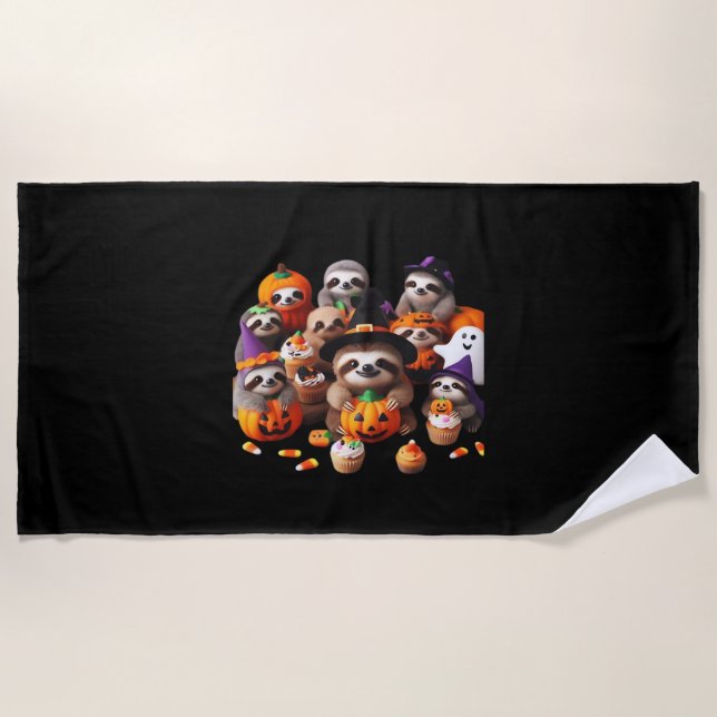 Sloth Beautiful laziness Classic T-Shirt Beach Towel (Front)