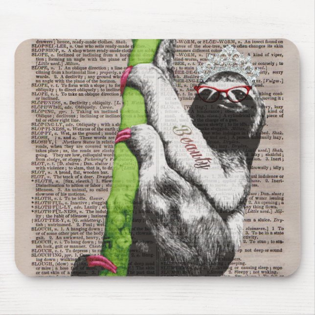 Sloth Beauty Queen Mouse Pad (Front)