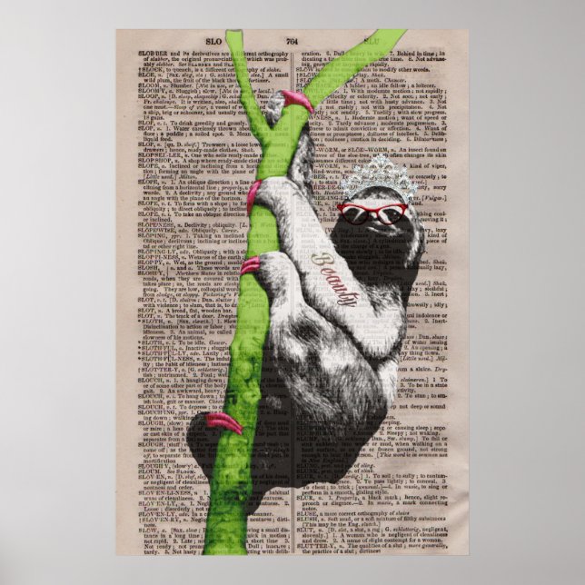 Sloth Beauty Queen Poster (Front)