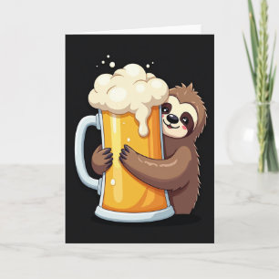 Sloth Beer Cheers Happy Day Card