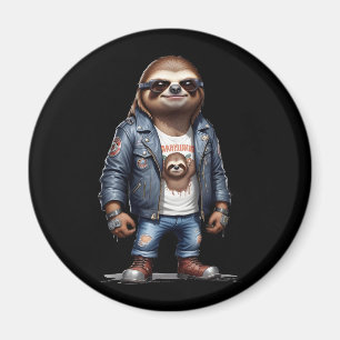 Sloth Biker Rebel Leather Jacket Cool Style Urban Magnet