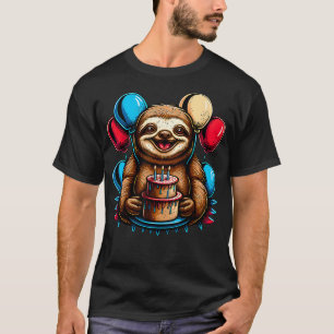 Sloth Birthday Girl Boy Mum Lazy Sloths Gift T-Shirt
