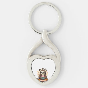 Sloth Birthday Shirt Vintage Cake Animal Graphic Key Ring