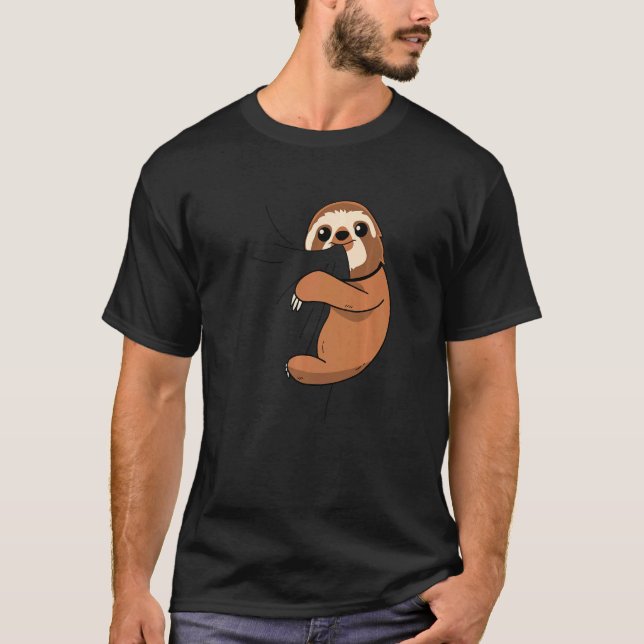 Sloth Biting  Cute Sloth Animal Sloth T-Shirt (Front)