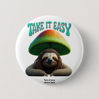 Sloth Boho Hippie custom personalised Hippie 6 Cm Round Badge