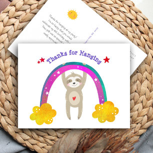 Sloth Boho Rainbow Birthday Cute Modern Thank You Postcard