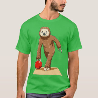 Sloth Bowling Sloth Playing Bowling T T-Shirt