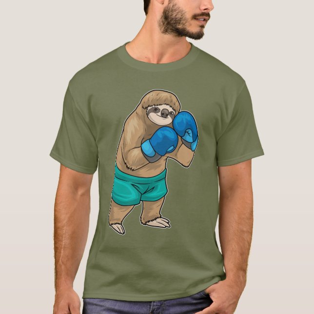 Sloth Boxer Boxing gloves Boxing T-Shirt (Front)
