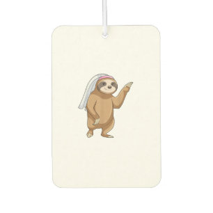 Sloth Bride Veil Wedding T-Shirt Car Air Freshener