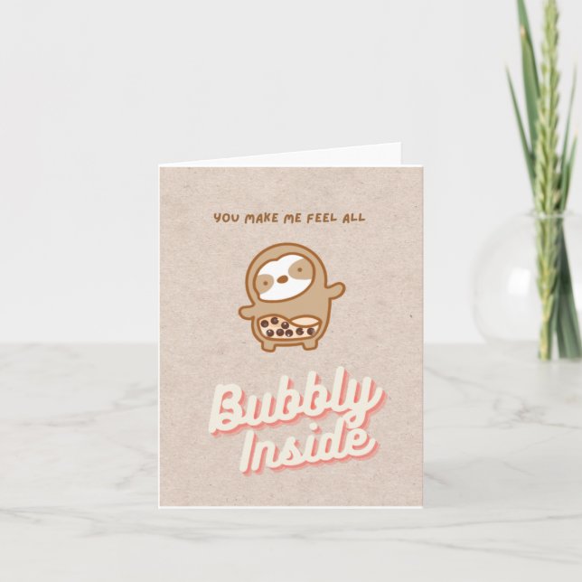 Sloth Bubble Tea Card (Front)