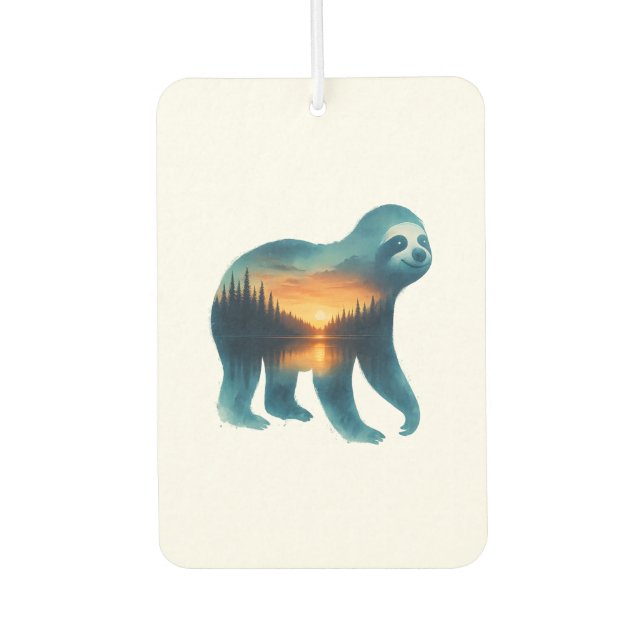 Sloth Camping Lover Car Air Freshener (Front)