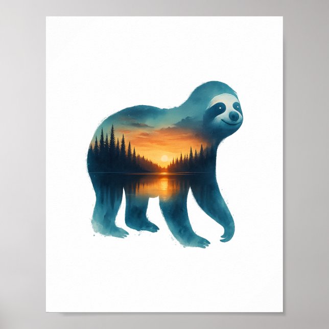 Sloth Camping Lover Poster (Front)