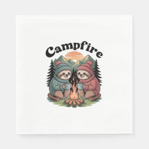 Sloth camping Team Official campfire Napkin