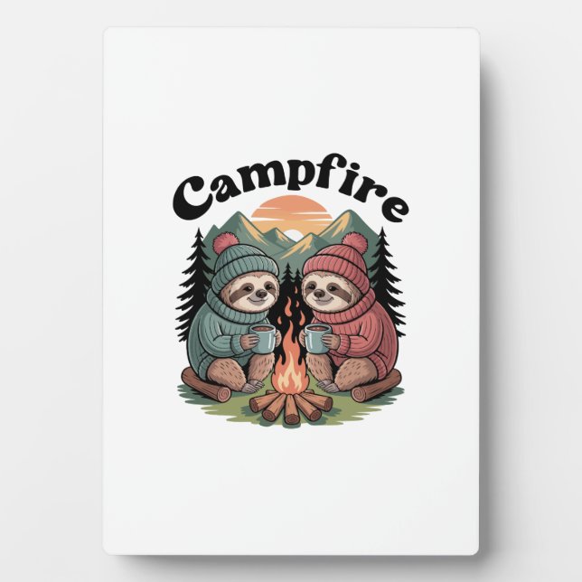 Sloth camping Team Official campfire Plaque (Front)