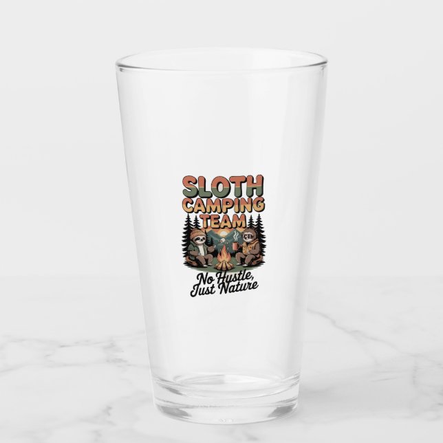 sloth camping team with nature glass (Front)