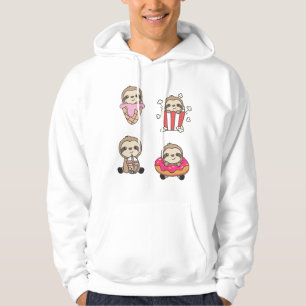 Sloth Candy Bubble Tea Popcorn Doughnut Sweet Hoodie