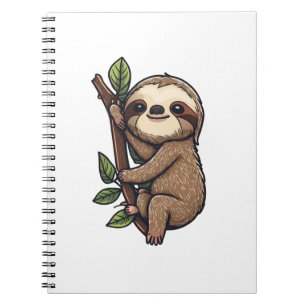 Sloth cartoon illustration notebook