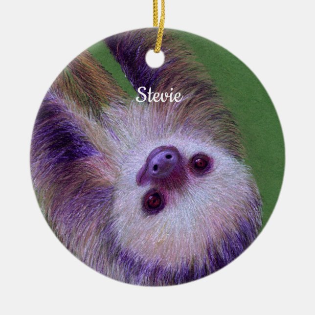 Sloth Ceramic Ornament (Front)