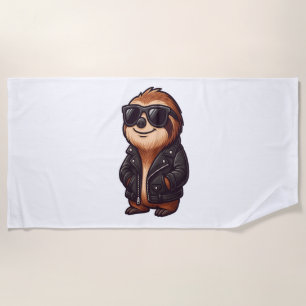 Sloth Chill Mood Beach Towel