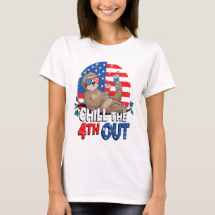 Sloth Chill the 4th out Patriotic USA T-Shirt