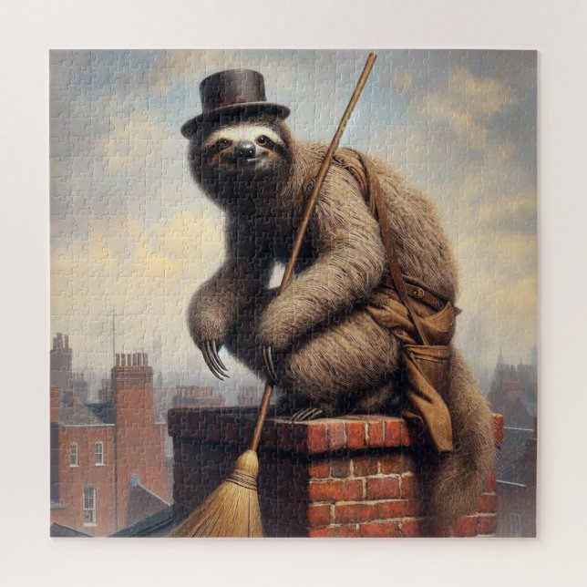 Sloth Chimney Sweep Jigsaw Puzzle (Vertical)